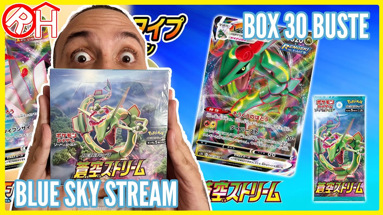 🐉 POKEMON BLUE SKY STREAM 🐉 APRO BOX 30 BUSTE GIAPPONESI IN 🛑 LIVE 😲 DUE FUORI SERIE 😲