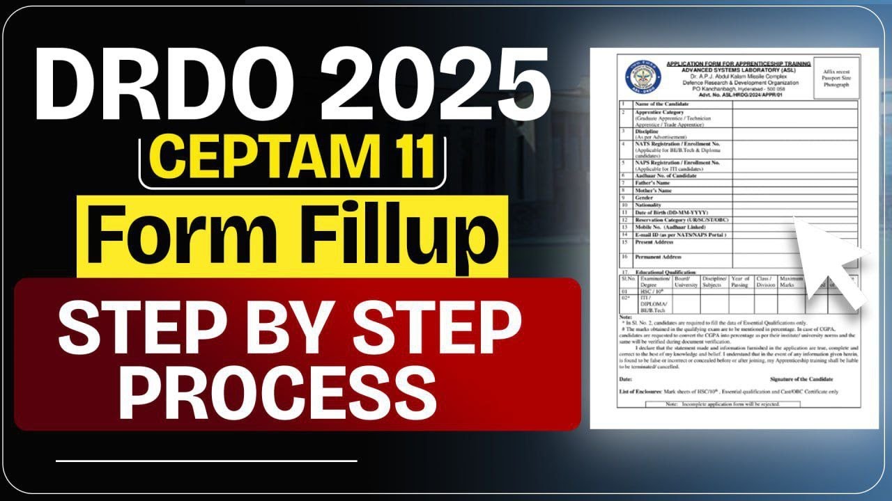 DRDO CEPTAM 11 2025 Online Form Fill Up | Step by Step Process | Full Application Guide