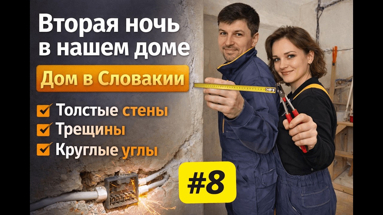 Сбежали из Братиславы в село. Покупка старого дома в Словакии. Штробим стены