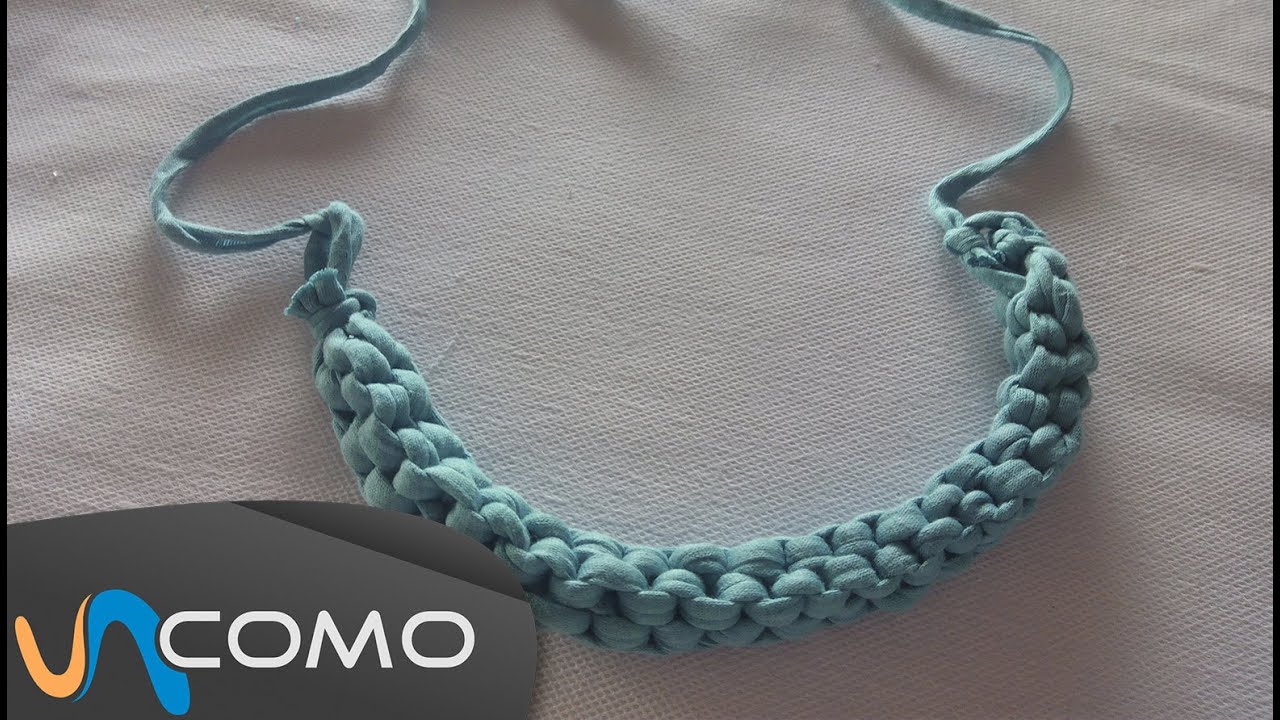 Hacer un collar de trenza cuadrada con trapillo