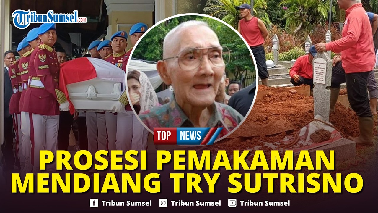 🔴Prosesi Pemakaman Try Sutrisno, Dipimpin oleh Prabowo, Diiringi Rintik Hujan dan Langit Kelabu