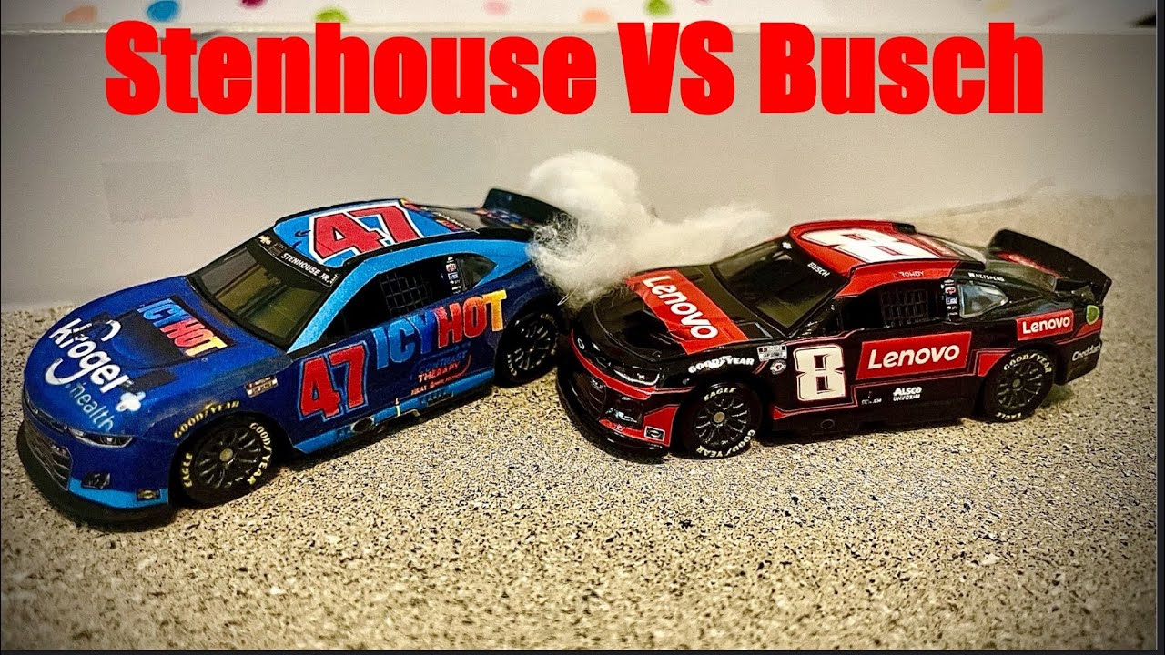 NASCAR Stop Motion Recreation: Kyle Busch and Ricky Stenhouse Fight at Nashville 2024 All Star Race