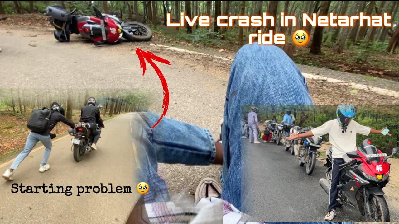 Netarhat ride gone wrong || live crash r15 🥹|| #netarhatjharkhand #r15 #livecrashupdate #netarhat