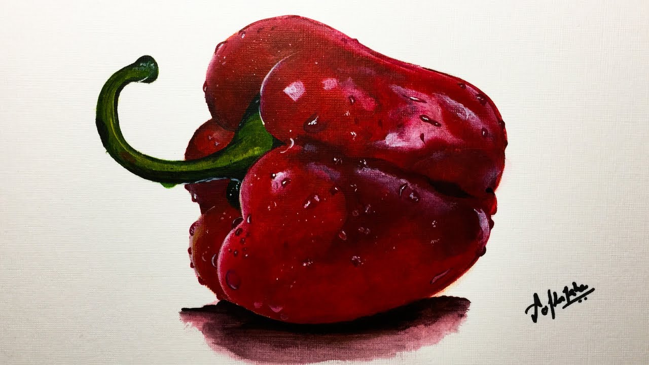 I Painted a REALISTIC Bell Pepper with Acrylics!