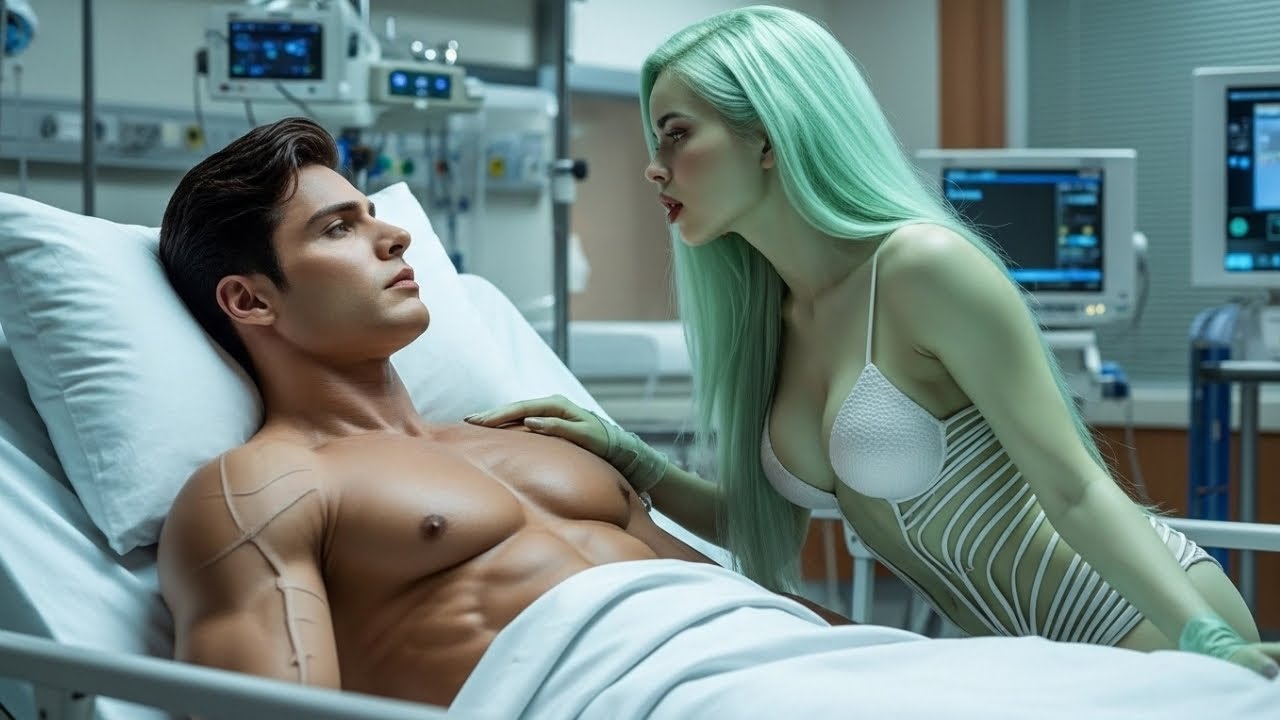 Выпуклость между его ног увеличилась, когда она коснулась его — инопланетная медсестра в шоке