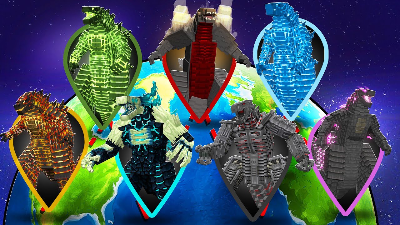 MODO DOMINAÇÃO dos KAIJUS GODZILLA O FILME no MINECRAFT