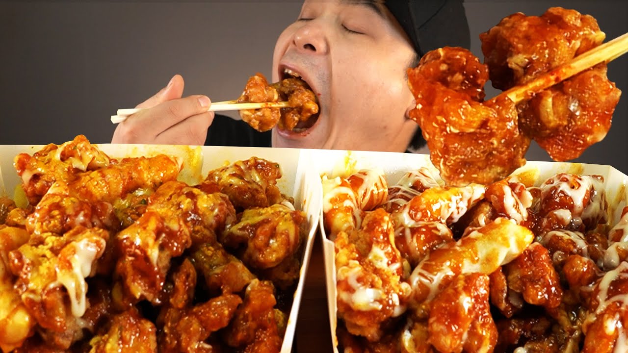 치밥 제대로 먹어보겠습니다! 처갓집양념치킨, 슈프림양념치킨, 총각김치 먹방~!! 리얼사운드 ASMR social eating Mukbang(Eating Show)