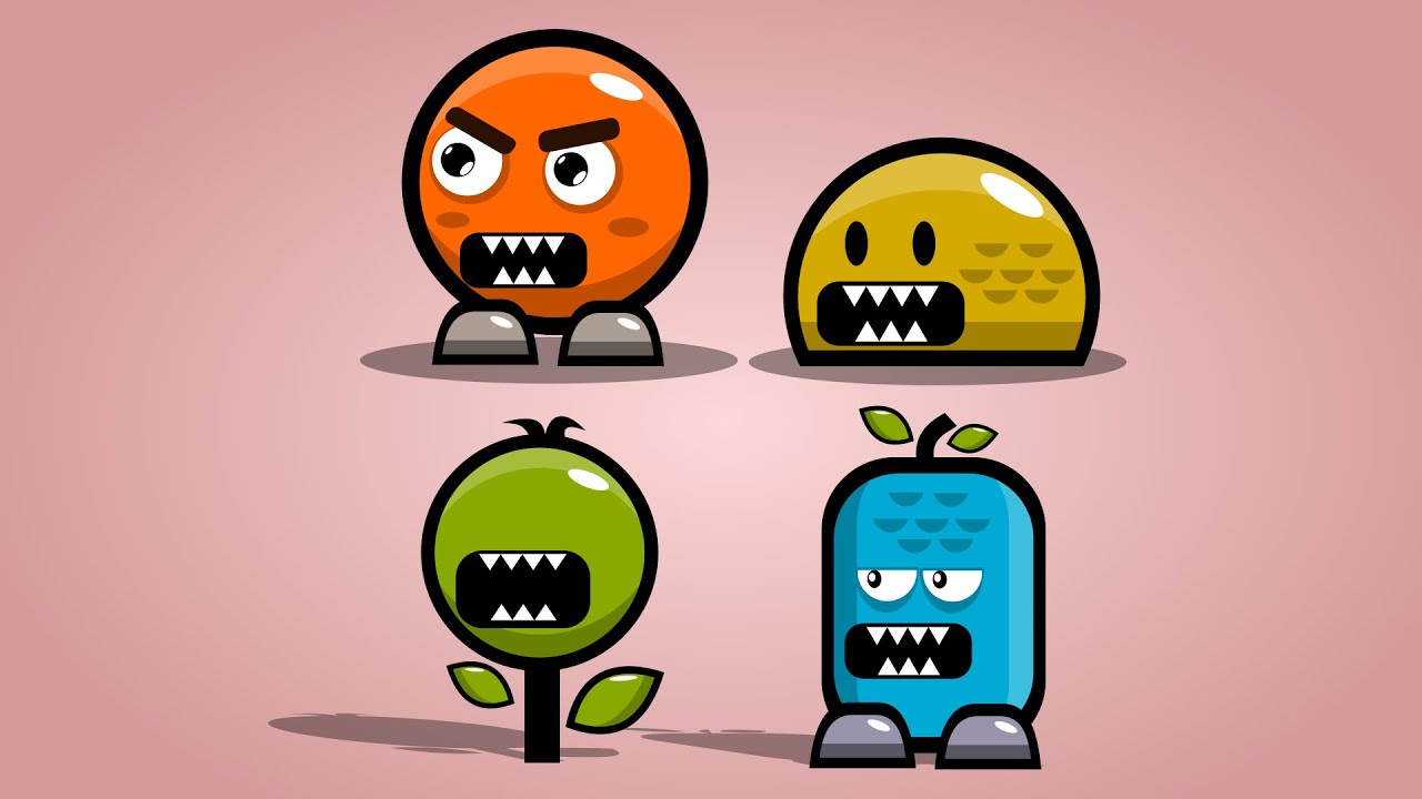 4 Simple characters made in InkScape