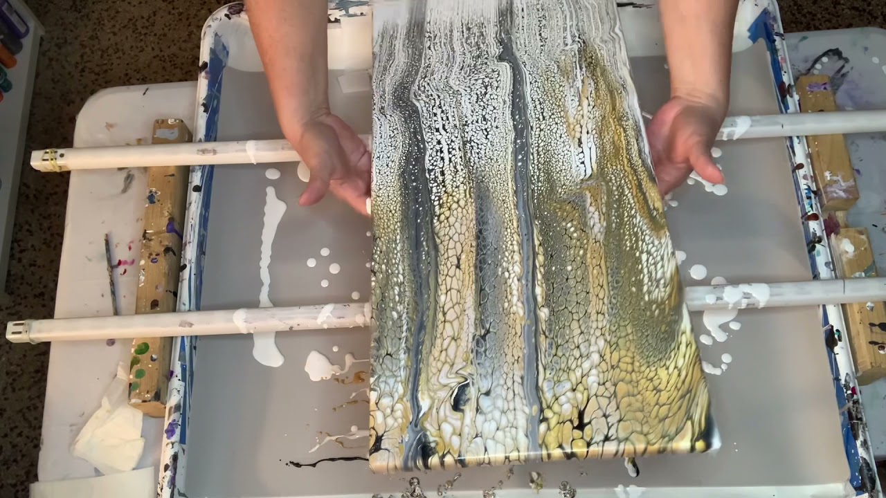 #57 Swipe, Tilt, Embellish. 3 Techniques used on this 1 pour!  Beautiful Results! 😍😍😍