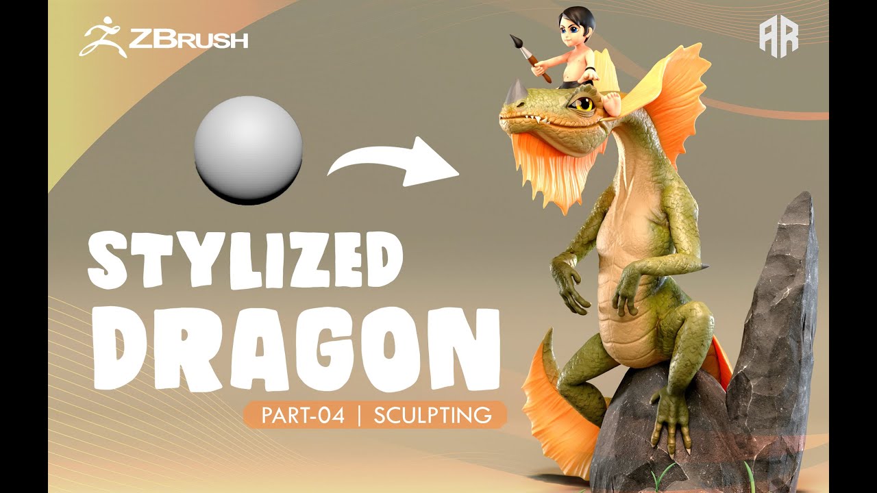 Stylized Dragon Sculpting in Zbrush Part 04