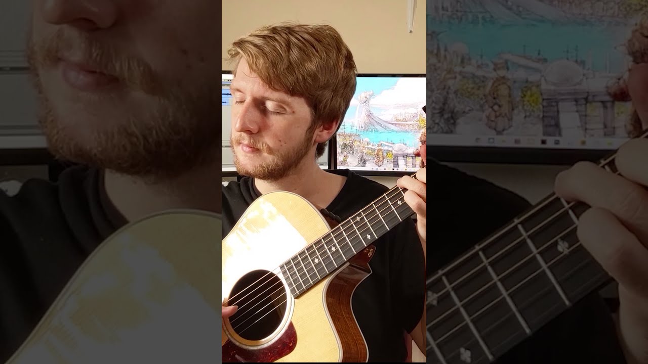 Footfalls: Old Sharlayan Theme - Final Fantasy XIV: Endwalker Fingerstyle Guitar Arrangement #shorts
