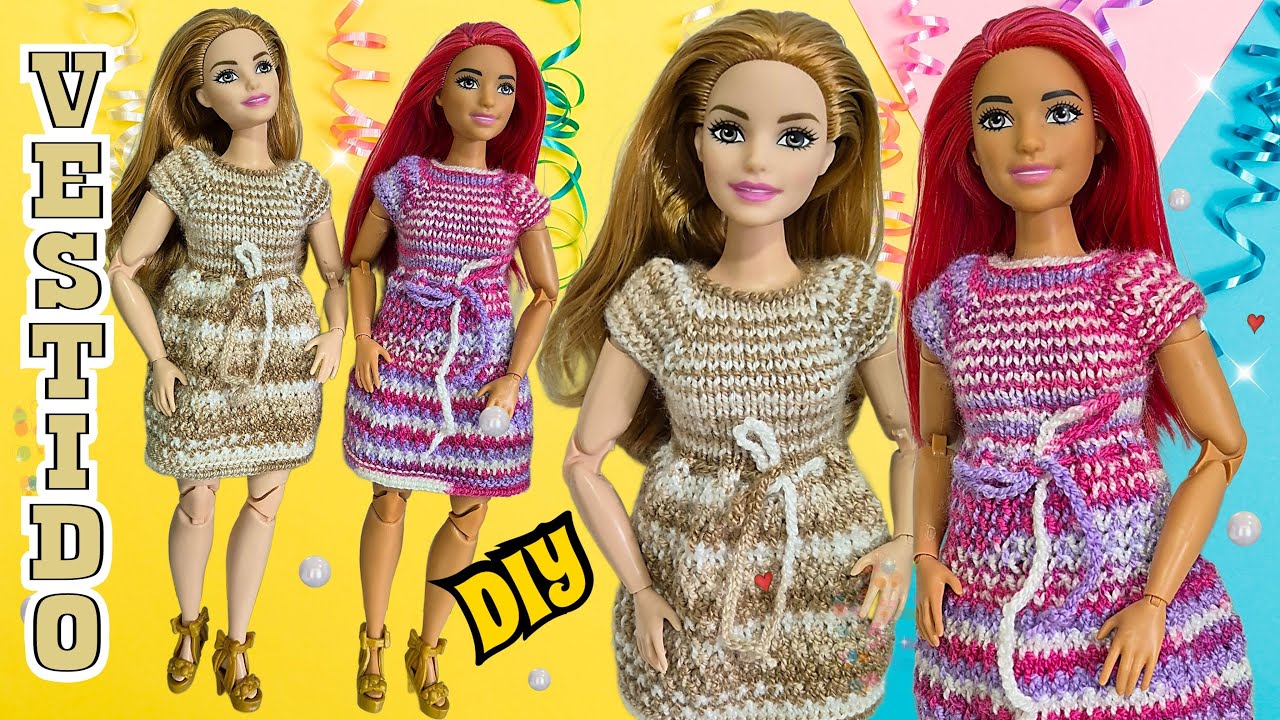 Te enseño a hacer un Vestido Bonito 👗 para Barbie Curvy 🌷 DIY