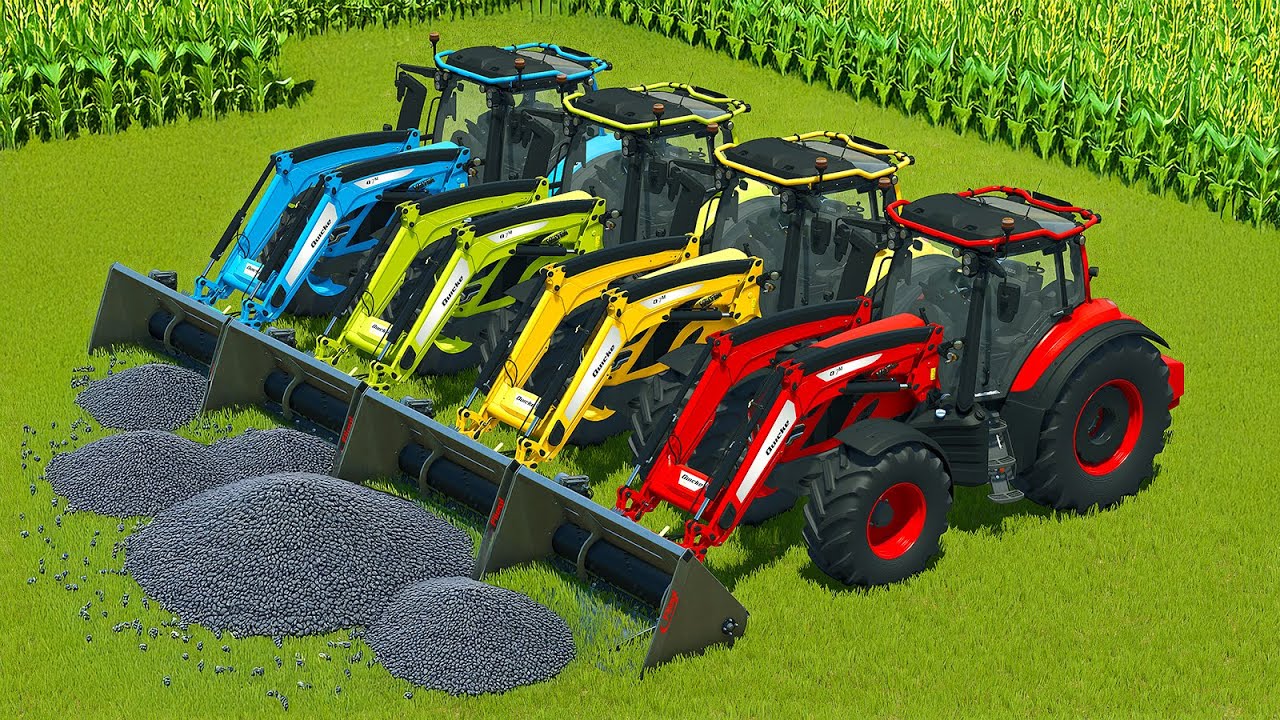 СБОРКА УРОЖАЯ КУКУРУЗЫ И ПОДСОЛНЕЧНИКА И ПОГРУЗКА ТРАКТОРАМИ VALTRA - Farming Simulator 25