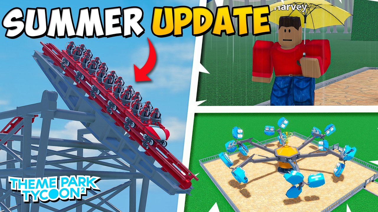 LETNIA AKTUALIZACJA Theme Park Tycoon 2! NOWE tory typu tilt, pogoda, atrakcje i WIĘCEJ!