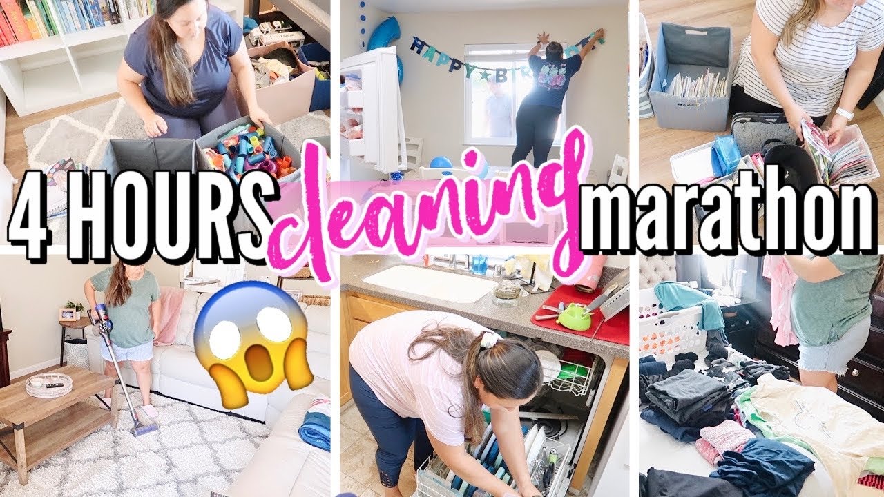 CLEAN WITH ME MARATHON! 4 hours of CLEANING MOTIVATION | DECLUTTERING AND ORGANIZING NEW HOUSE
