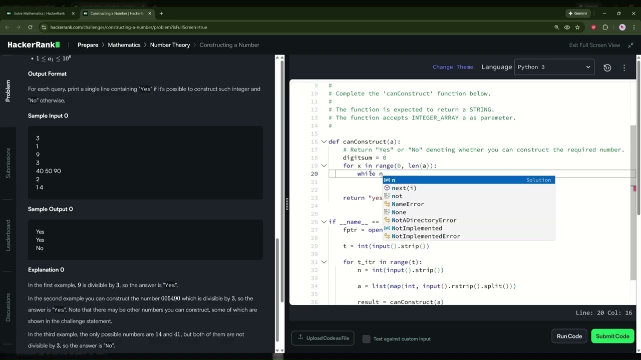 Hackerrank Math Constructing Div 3 Number