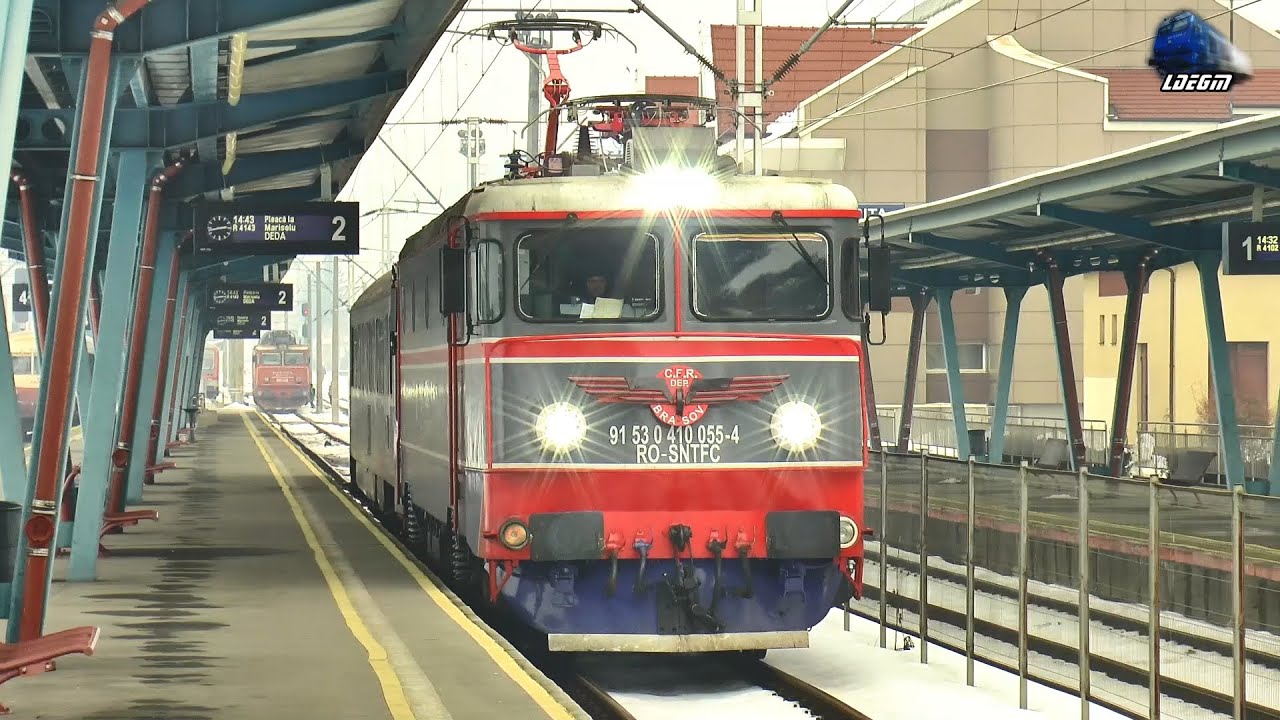 Brașoveanca 410 055-4 cu Vagonul R4143 Bistrița Nord-Deda în Gara Bistrița   26 January 2026