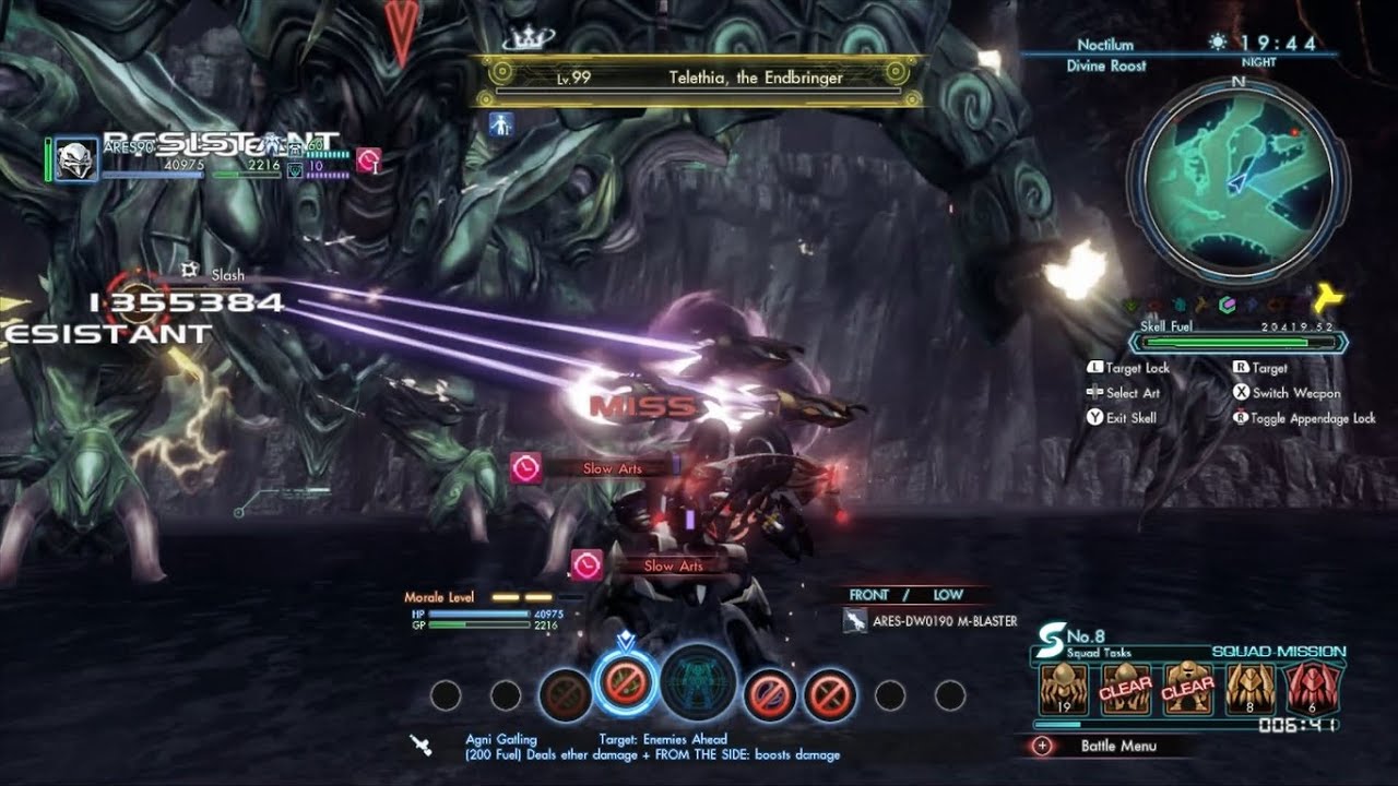 Xenoblade Chronicles X - Ares 90 VS LV99 Telethia, the Endbringer!
