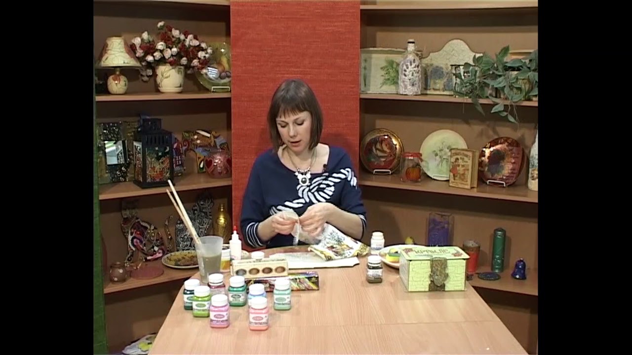 Мастер-класс по декупажу с одношаговым кракелюром 