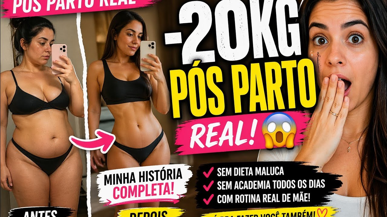 Como Perdi 20kg Após a Gravidez | Minha Transformação Pós-Parto