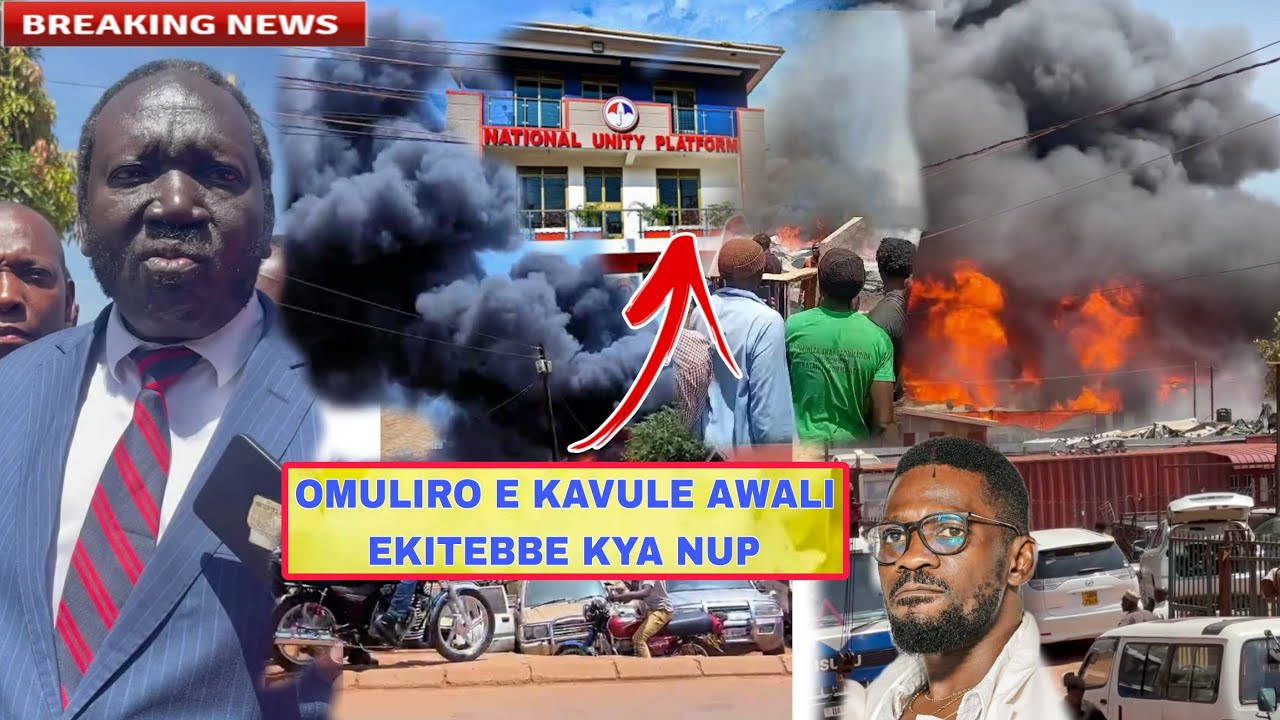 Kibi Nnyo! Omuliro Gukute E Kavule Awali Ekitebbe Kya NUP, Looya Wa Bobi Wine Akwatiddwa Police 