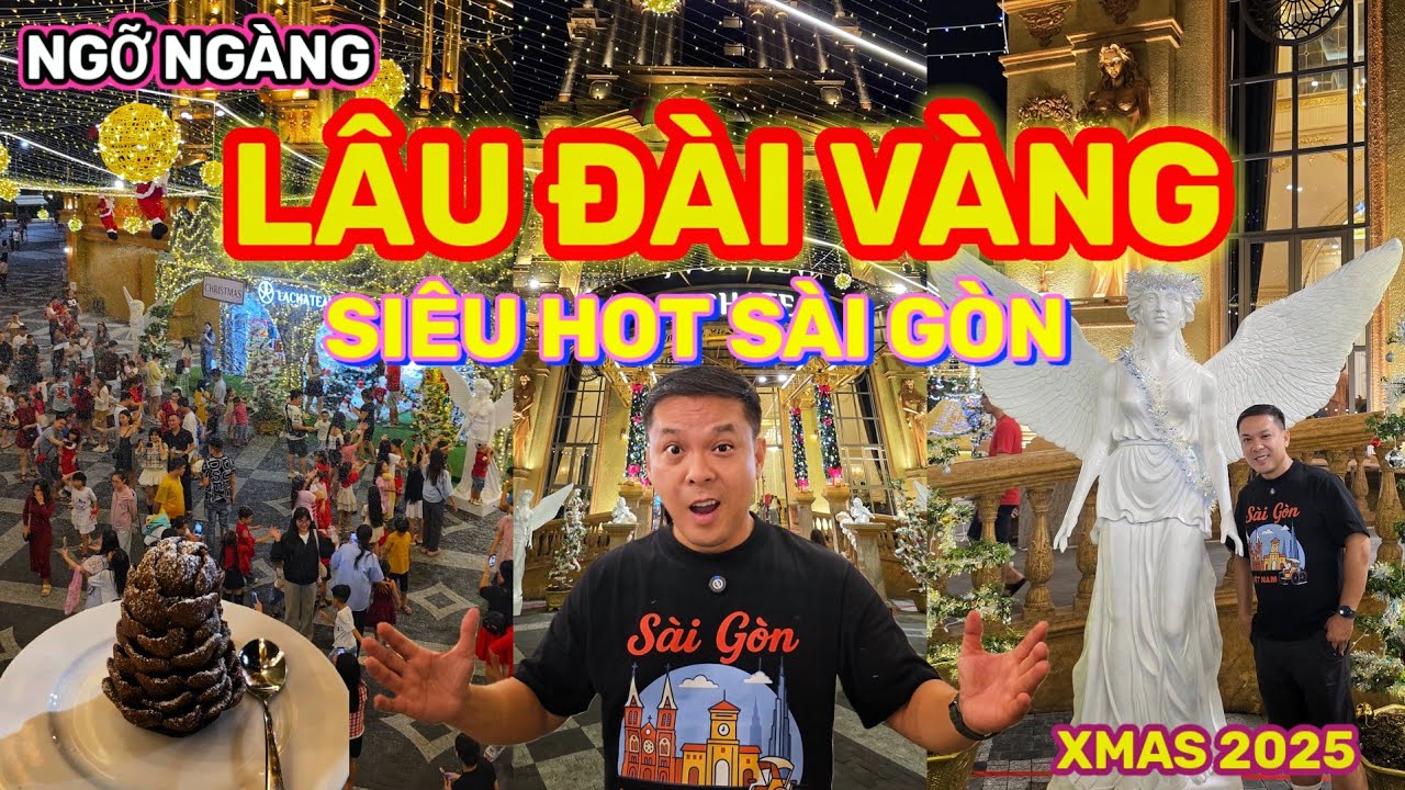 Choáng ngợp LÂU ĐÀI VÀNG điểm check in siêu hot Sài Gòn mùa Giáng Sinh 2025 || Nick Nguyen