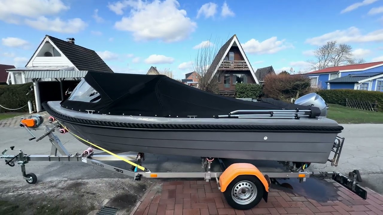 Sloep 8Ps Honda Vanclaes Edelstahl Bootstrailer bei www.boot-2000.de