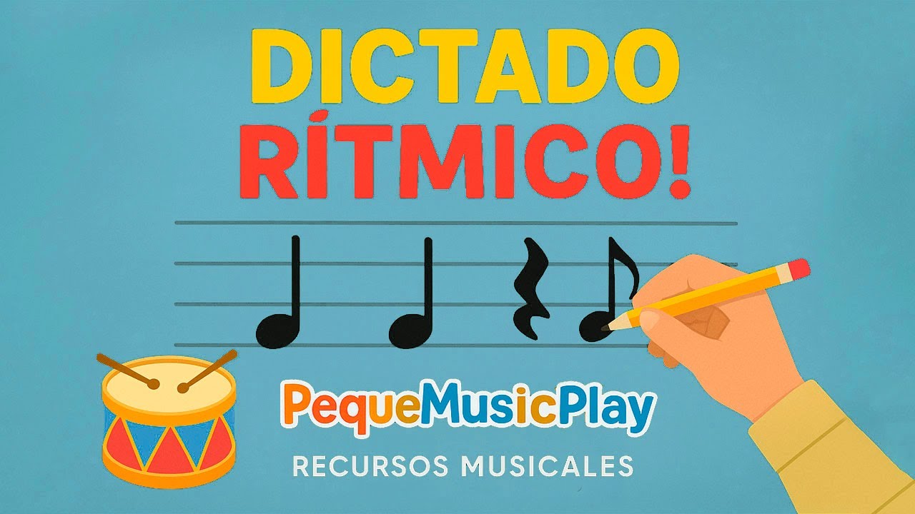 Dictado rítmico para niños: negras, corcheas y silencio de negra.