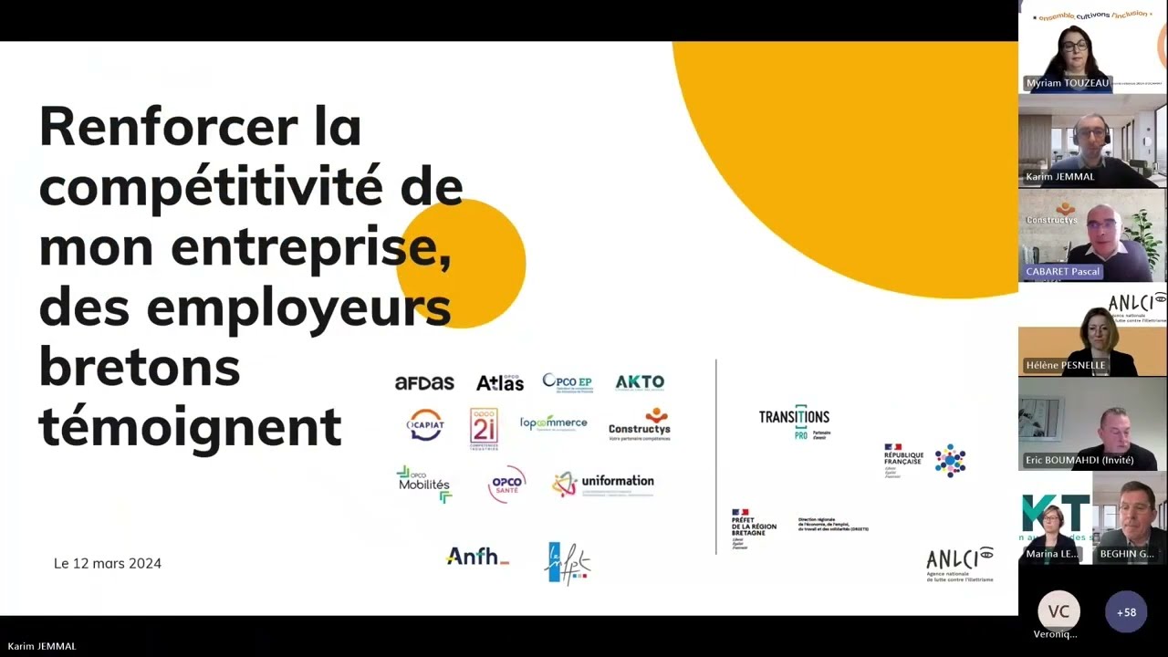 Illettrisme au travail &ndash; T&eacute;moignage de l&rsquo;entreprise Legendre &ndash; Webinaire Bretagne 12/03/24