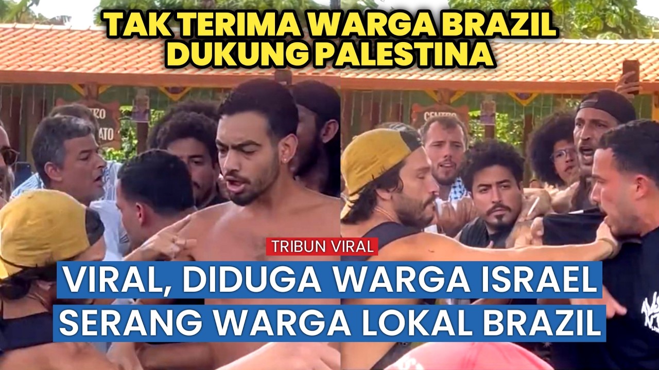 Viral! Aksi Damai Dukung Palestina di Brasil Mendadak Memanas, Bendera Direbut Pria Warga Israel