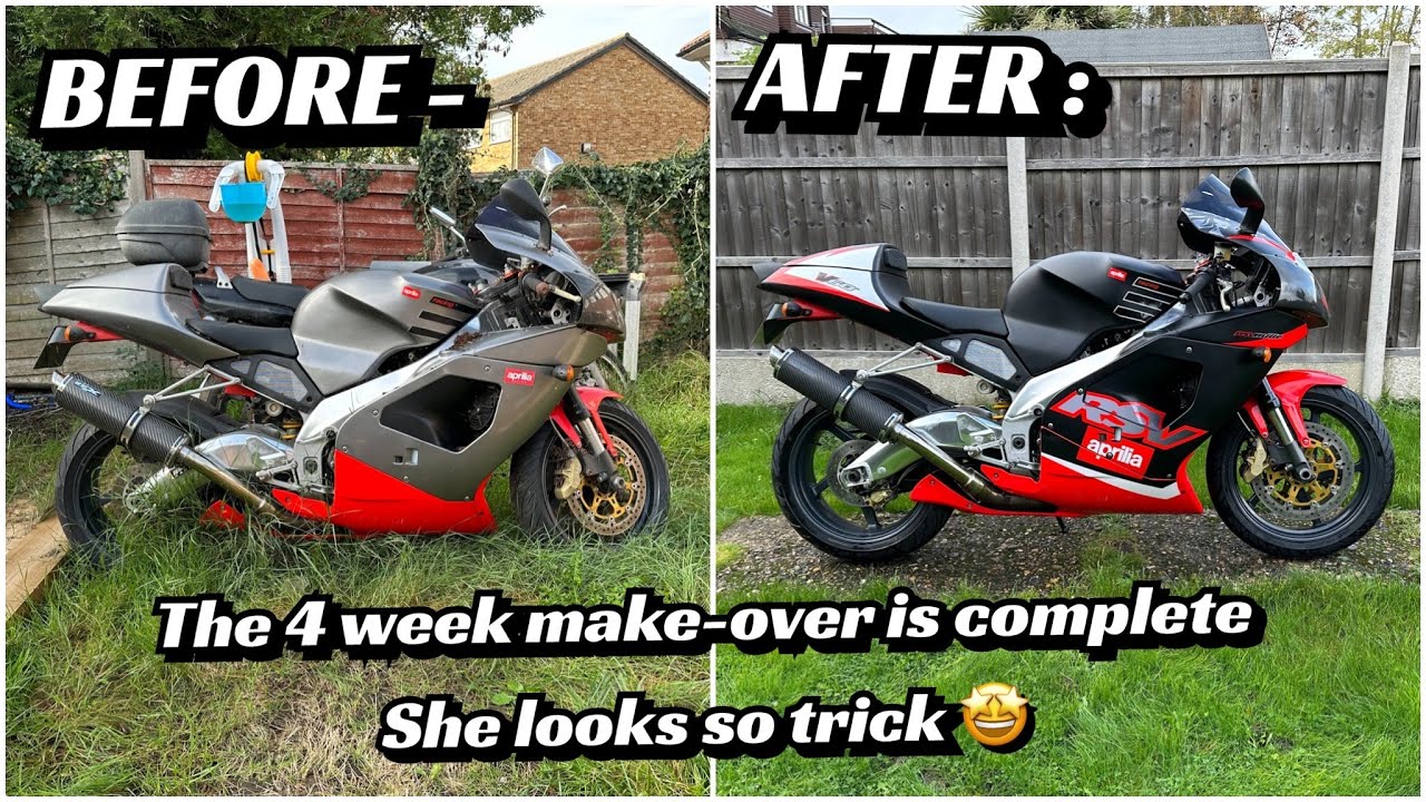 Barn Find Motorcycle Project - Aprilia RSV abandoned wrecked now painted - Restoration complete!