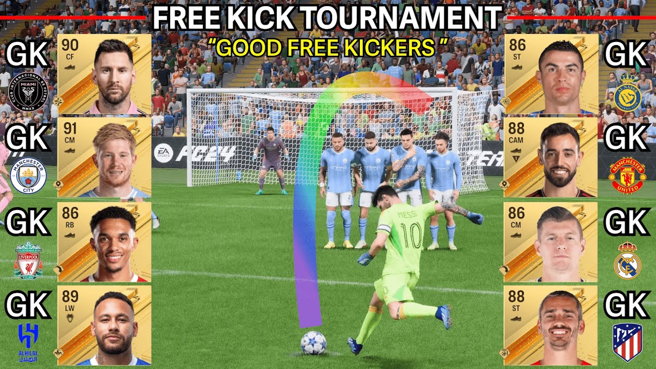 Good Free Kickers become goalkeepers! Free Kick Tournament! Messi, Ronald, Neymar, De Bruyne… FC 24