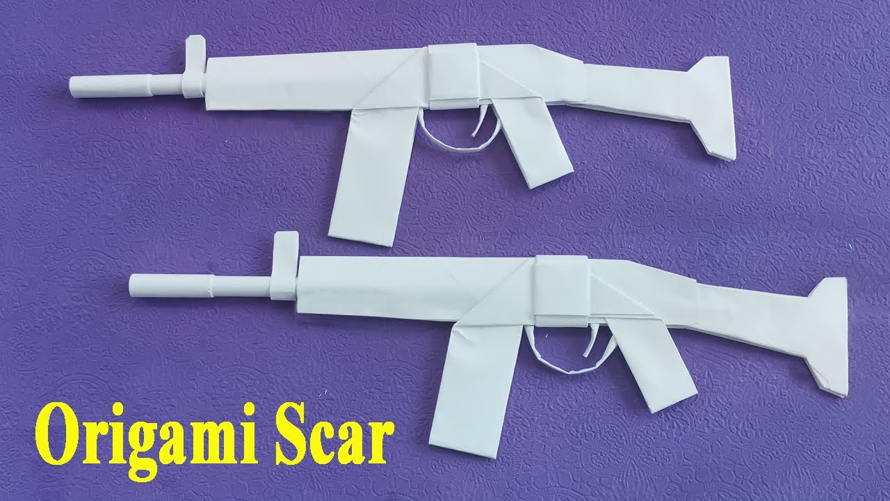 Origami Armas | Como Fazer Uma Scar De Papel Do Free Fire | Scar De Papel