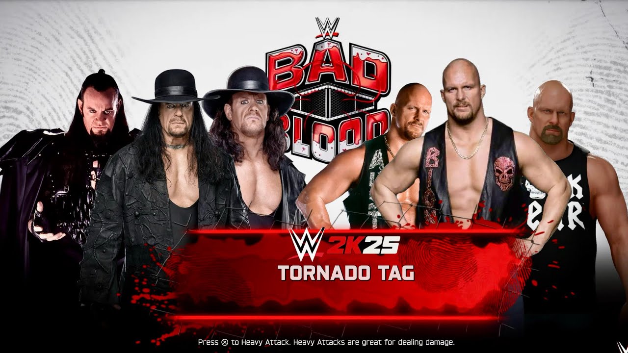 WWE 2K25 - Team Undertaker vs Team Stine Cold | Extreme Rules Tag Match PS5 