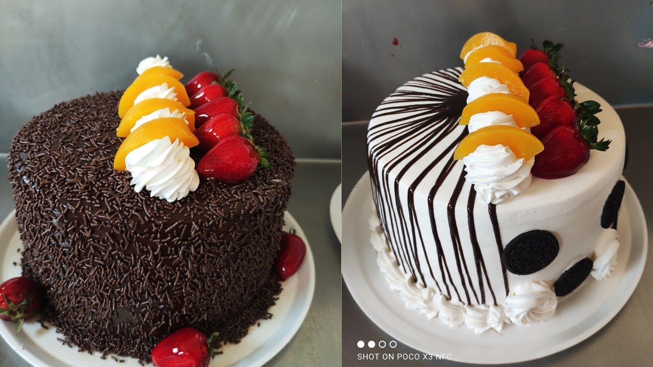 COMO DECORAR  PASTELES CON CON CHOCOLATE Y FRUTAS  |  Tortas de chocolate  con GANASHE 🥰🎂