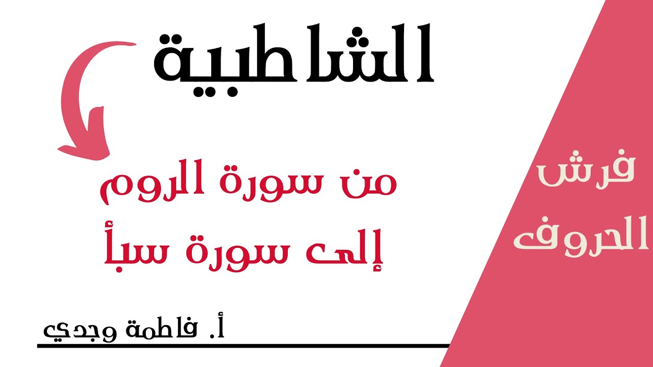 شرح الشاطبية | فرش من سورة الروم إلى سورة سبأ  | فاطمة وجدي