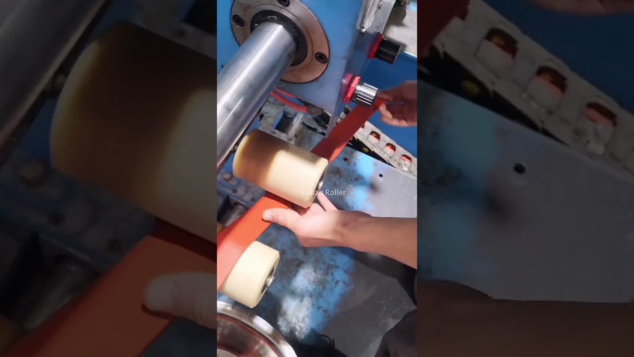 Industrial rubber roller manufacturing  #futianroller #rubberroller #urethaneroller