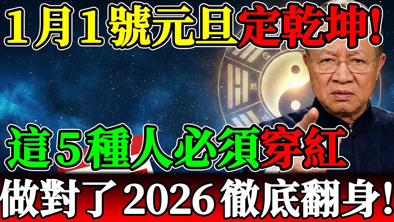 1月1號元旦定乾坤！這5種人「不穿紅」就麻煩了？曾仕強：做對這件事，2026馬年徹底翻身！#曾仕強 #曾仕强 #易經 #易经 #國學 #国学 #中國式管理 #2025運勢 #2026馬年
