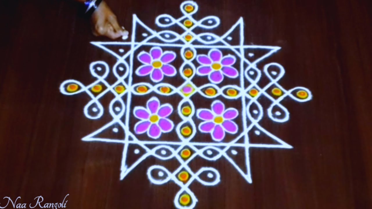 Beautiful melikala muggulu 🌷 Excellent rangoli design 11 ×1 dots 🌷