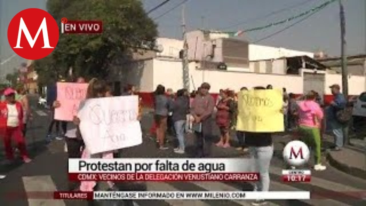 Protestan por falta de agua vecinos de la Delagaci&oacute;n Venustiano Carranza