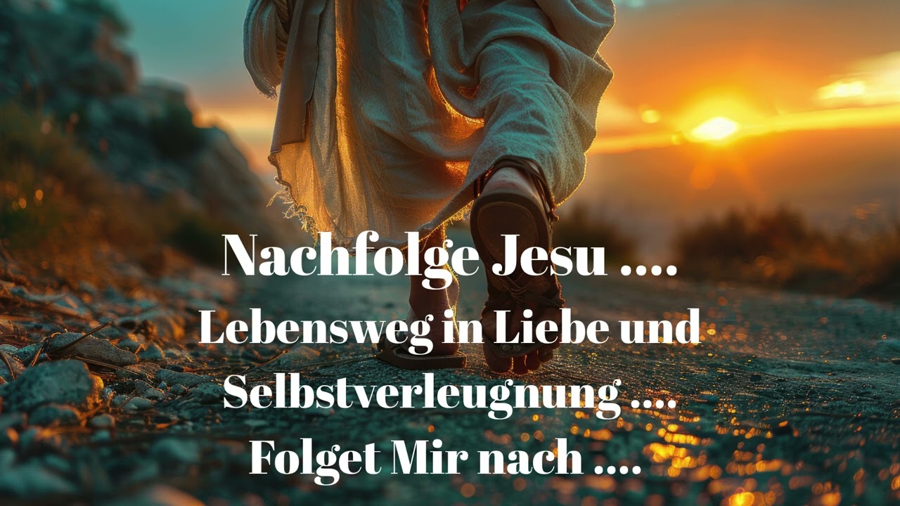 NACHFOLGE JESU .... Lebensweg in Liebe und Selbstverleugnung ....      Folget Mir nach ....