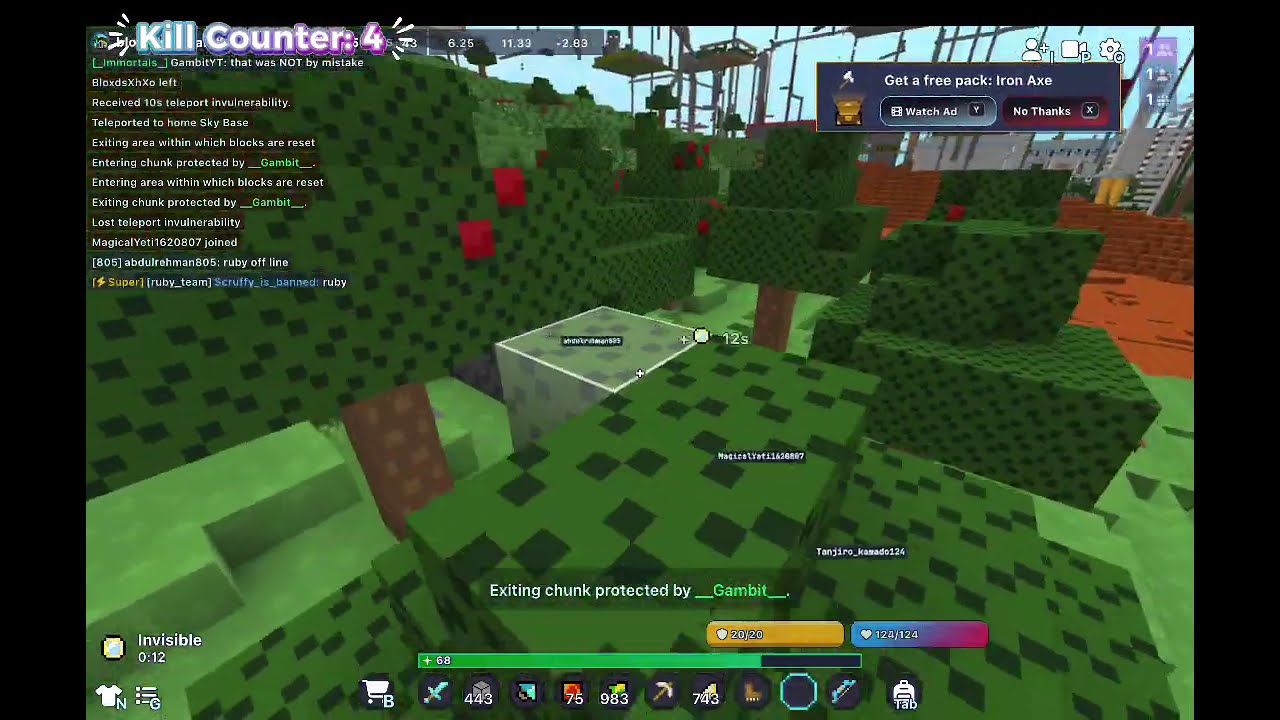 GambitYT - I Killed Everyone With Spiked Boots - Survival Lobby 12345