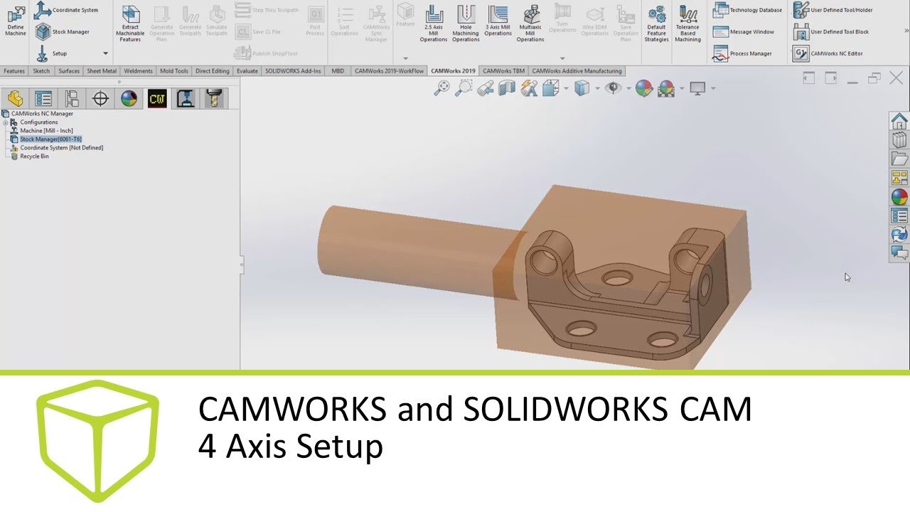 CAMWORKS и SOLIDWORKS CAM — настройка 4 осей