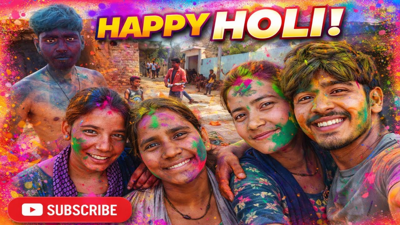 Village Holi Celebration 2026 🔥 | Desi Holi Vlog With Friends & Kids |