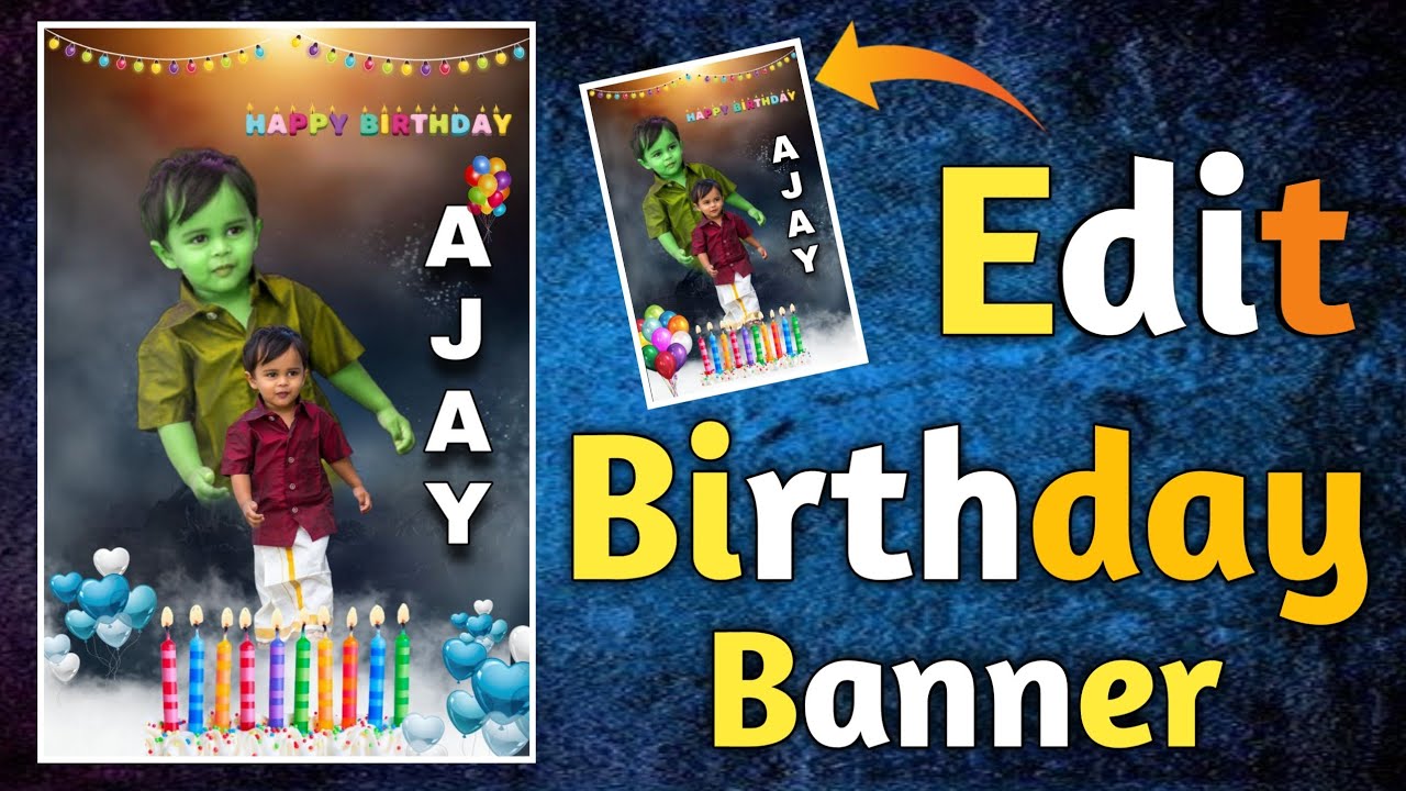 Birthday Banner Editing 2021|Birthday Banner Design In Picsart telugu|Birthday Banner Editing