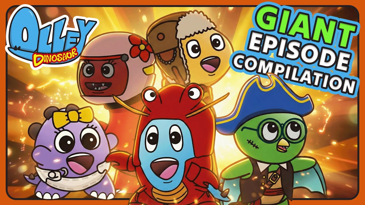 Episode Compilation - 45+ Min! | Olley Dinosaur | Learn Sing Explore | Educational Kids Songs