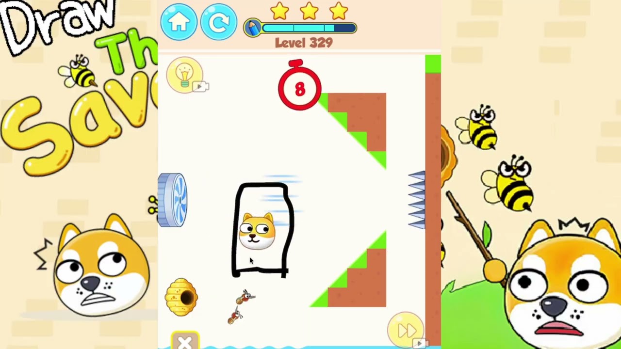 कुत्ते को मधुमक्खियों से बचाया! 🐶🐝 | Save the Dog Funny Gameplay | Hindi | Stage 326 - 336