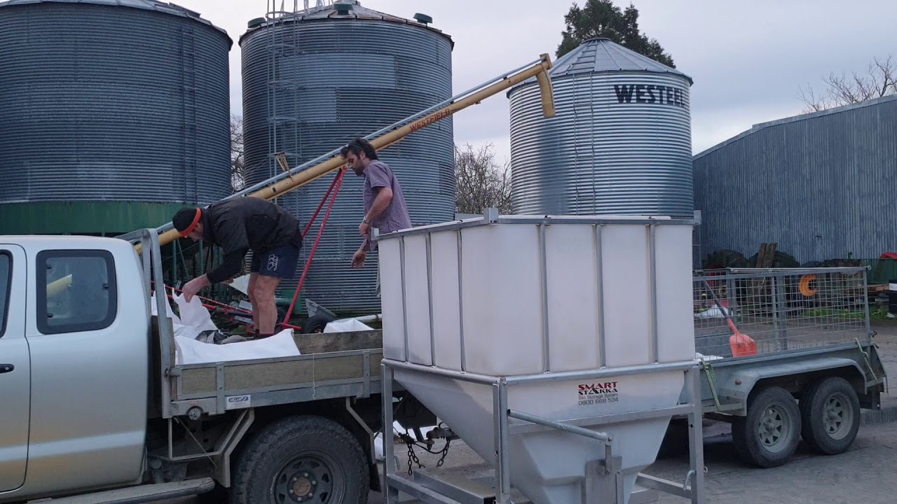 Jono mixing diverse species pasture crop all sourced direct from local growers that grew them