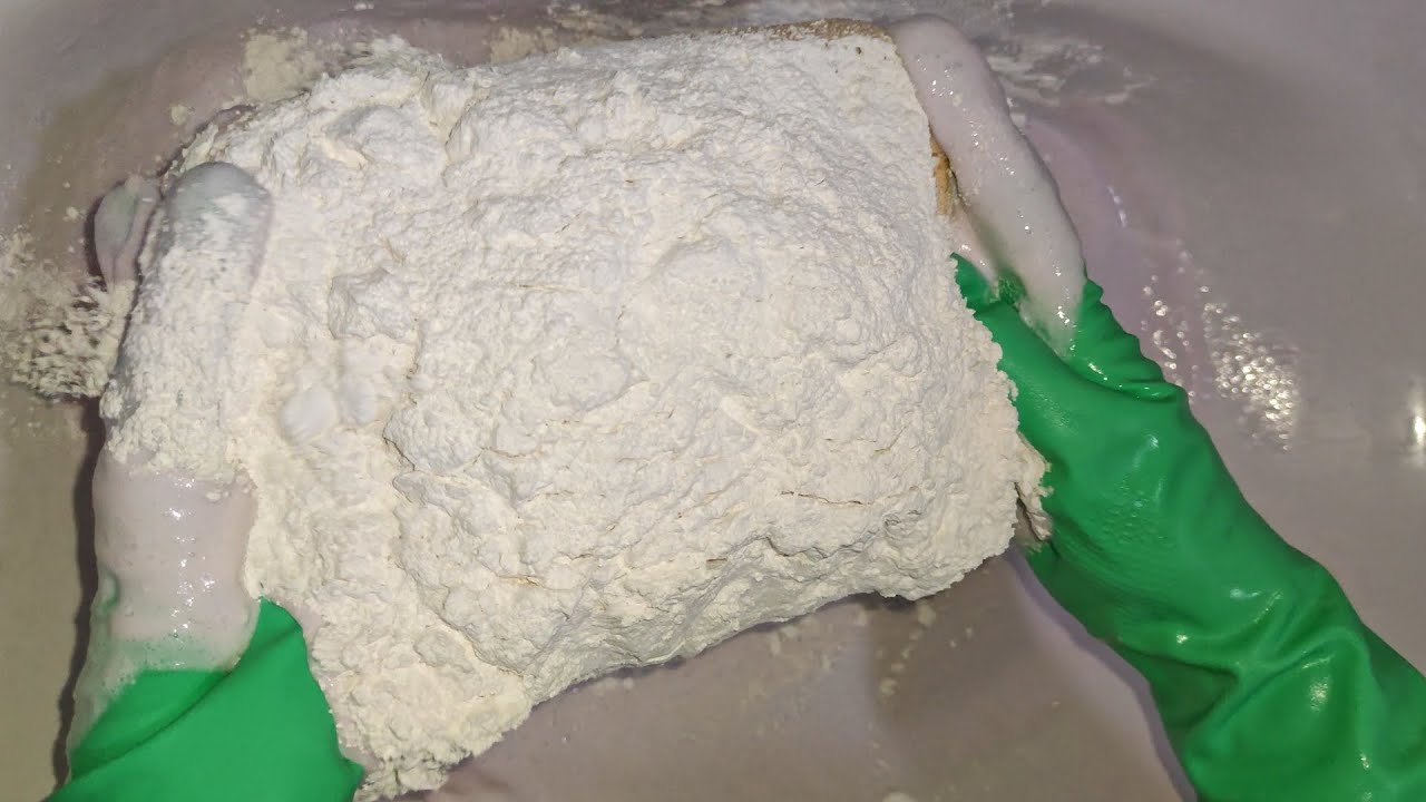 ASMR sponge sounds | satisfying paste with powder bombs + rinse 💫