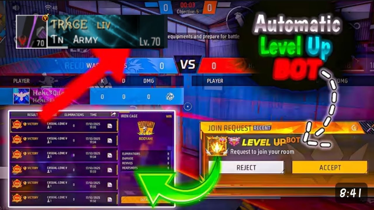 Free Fire Automatic Level Up Bot Lv.100 😱😁Fast Without Playing!